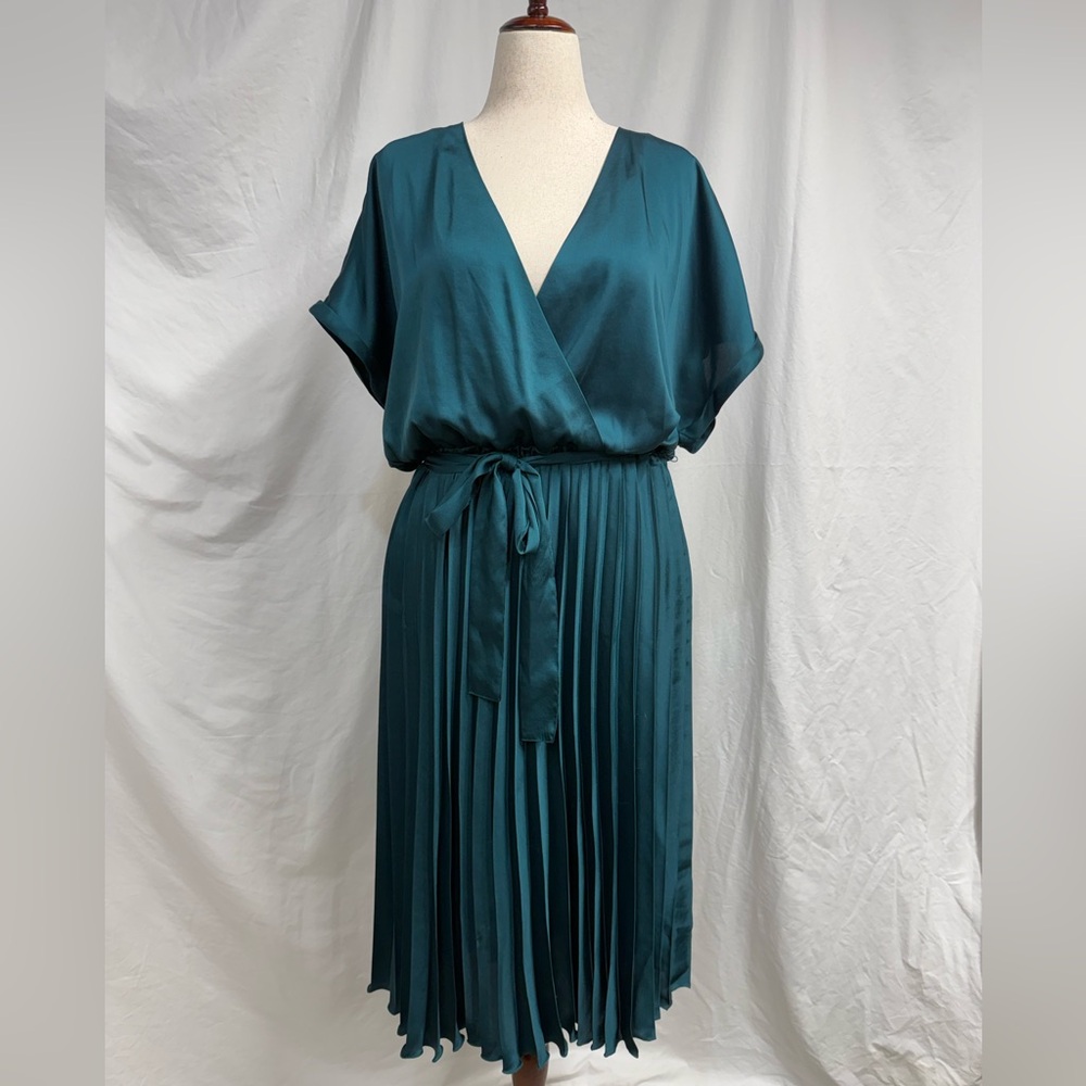 Banana Republic Factory Teal Midi Surplice Top Dress
